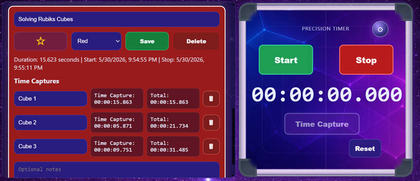 Stopwatch feature screenshot